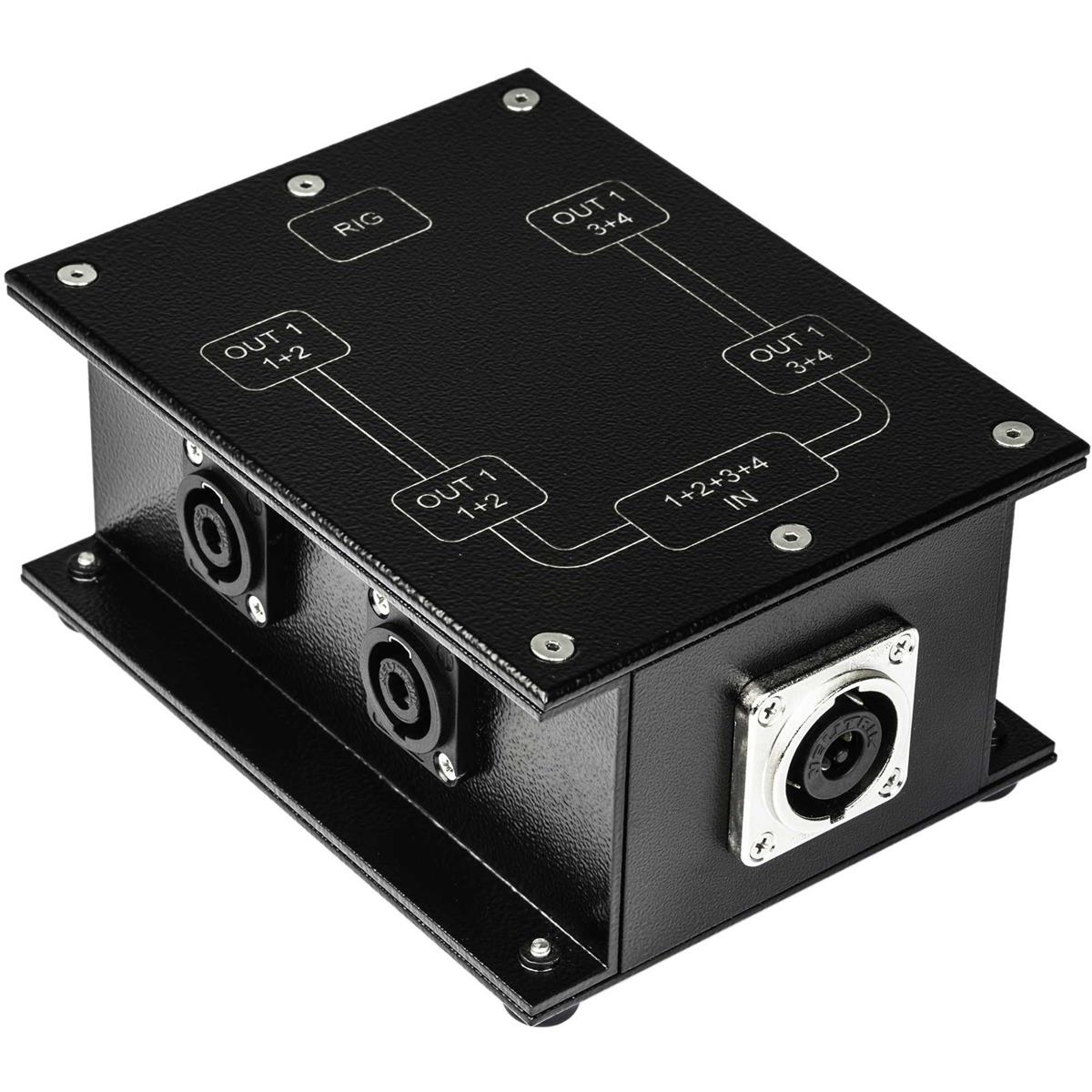 

Sescom speakON Parallel Splitter Audio Box, NL8 to Four NL4 Chassis Connectors