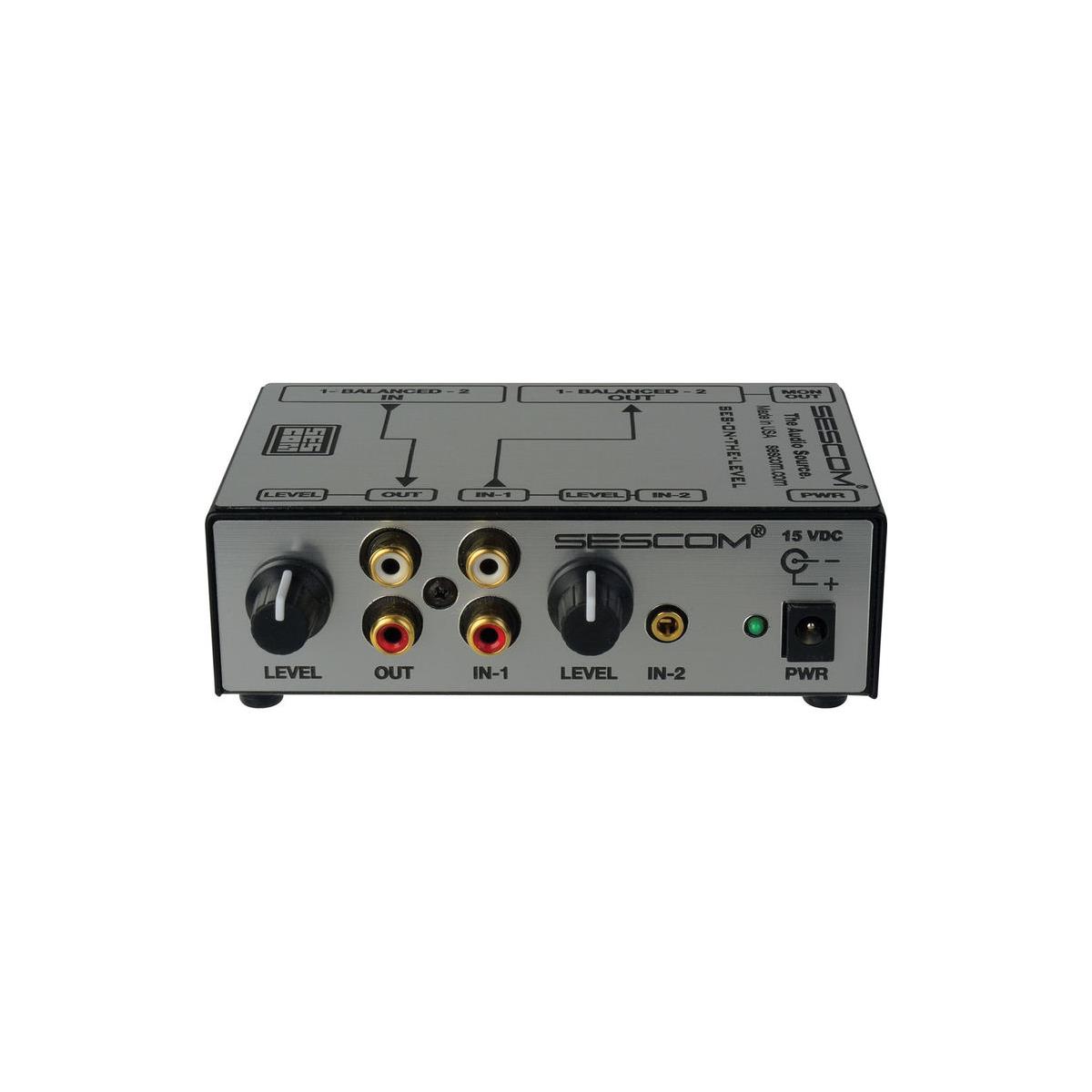 Image of Sescom RCA to XLR Audio Level Converter