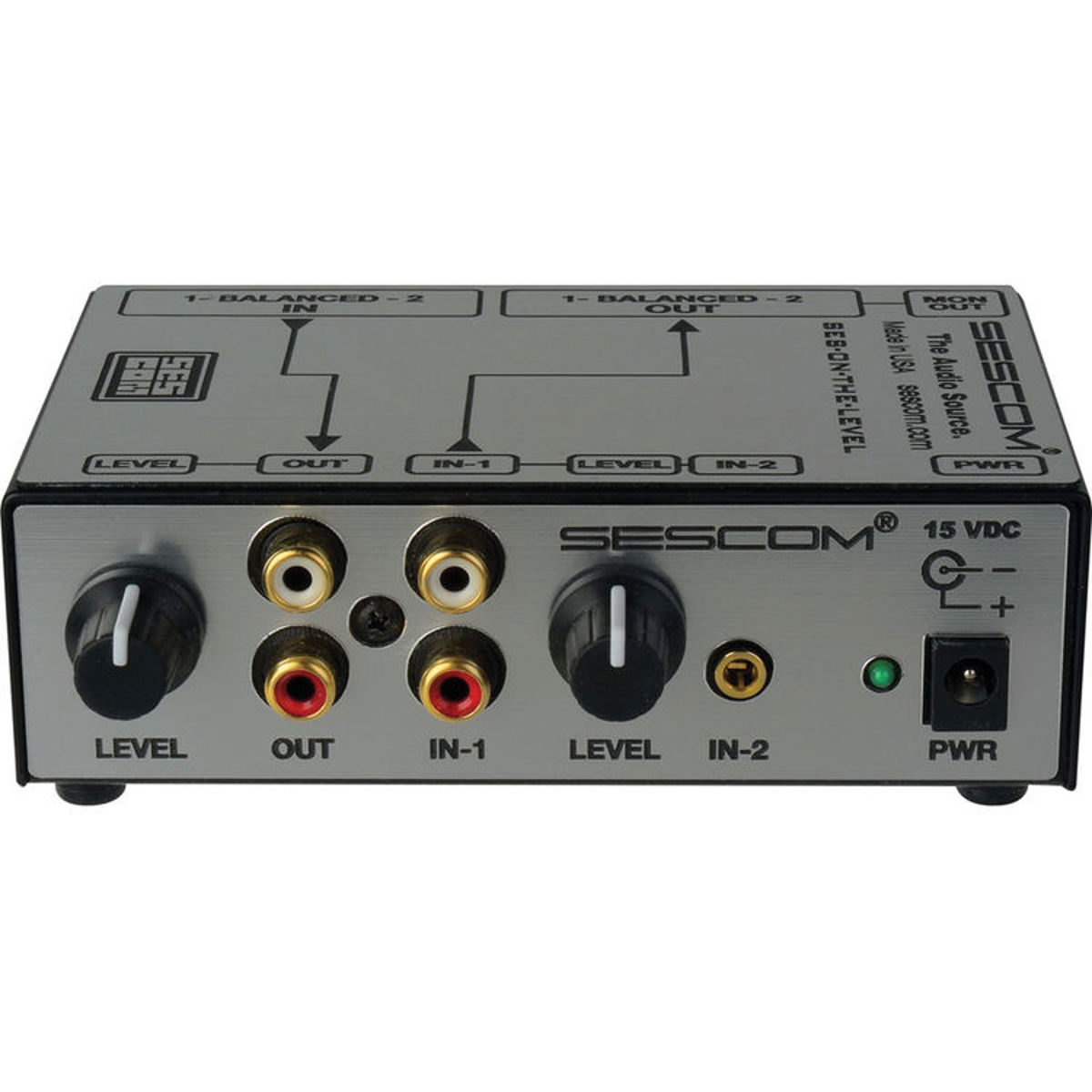 Image of Sescom RCA to XLR Audio Level Converter