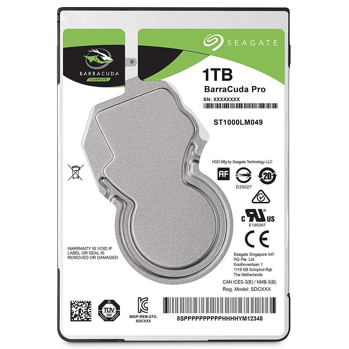 

Seagate BarraCuda Pro 1TB 2.5" Hard Drive, SATA 6Gb/s, 7200 RPM