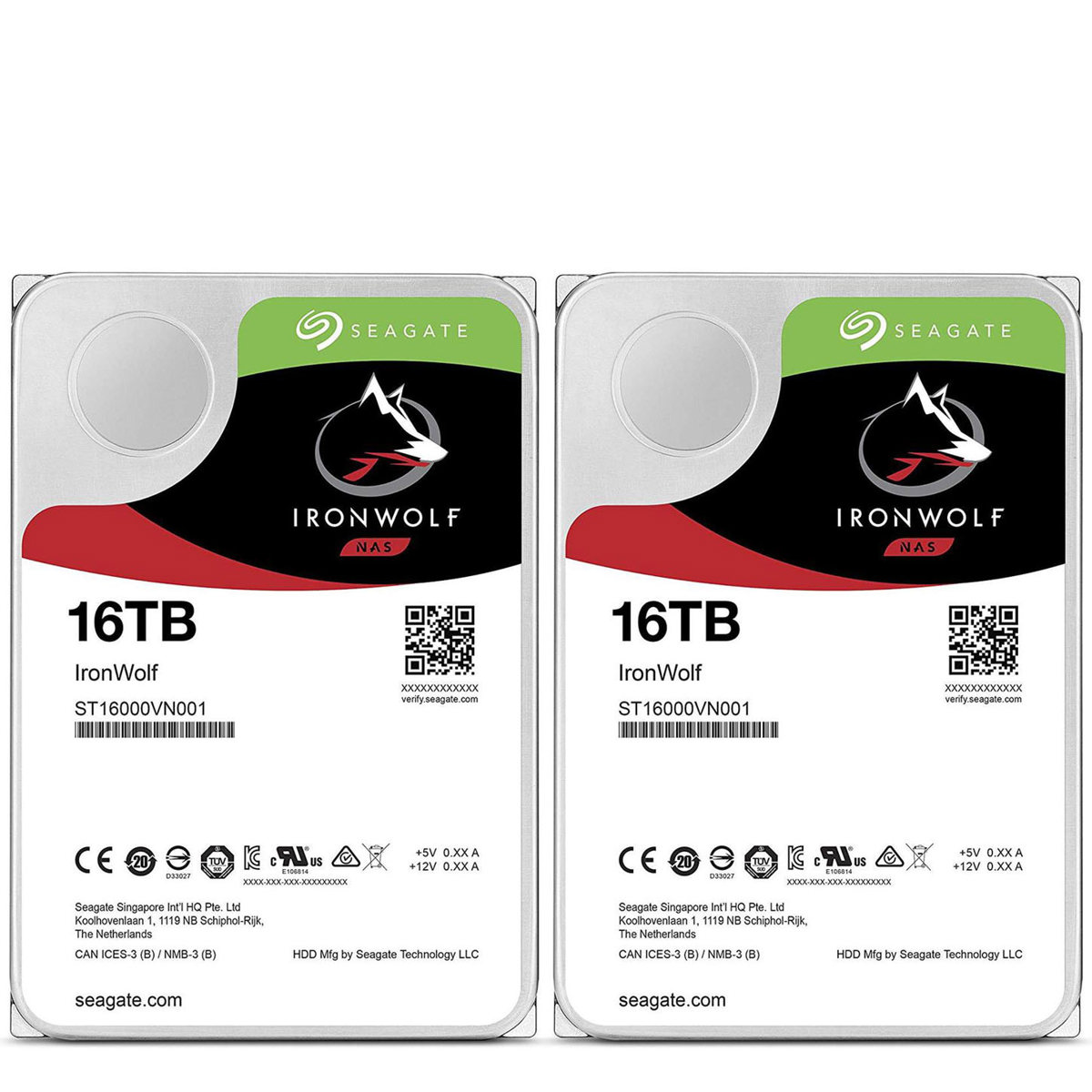 

Seagate IronWolf 16TB SATA III 3.5" Internal NAS Hard Drive, 7200 RPM, 2-Pack