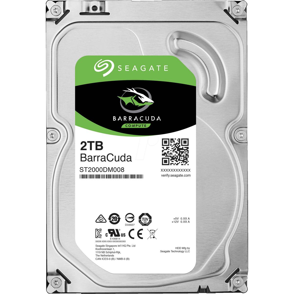 

Seagate BarraCuda 2TB 3.5" Hard Drive, SATA 6Gb/s, 7200 RPM