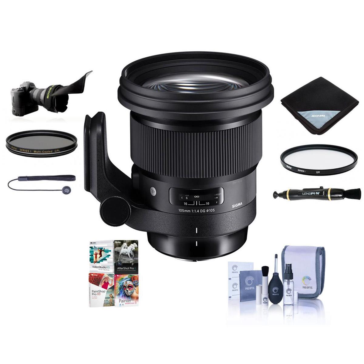 

Sigma 105mm f/1.4 DG ART HSM Lens for Nikon F with Free PC Software & Acc Kit