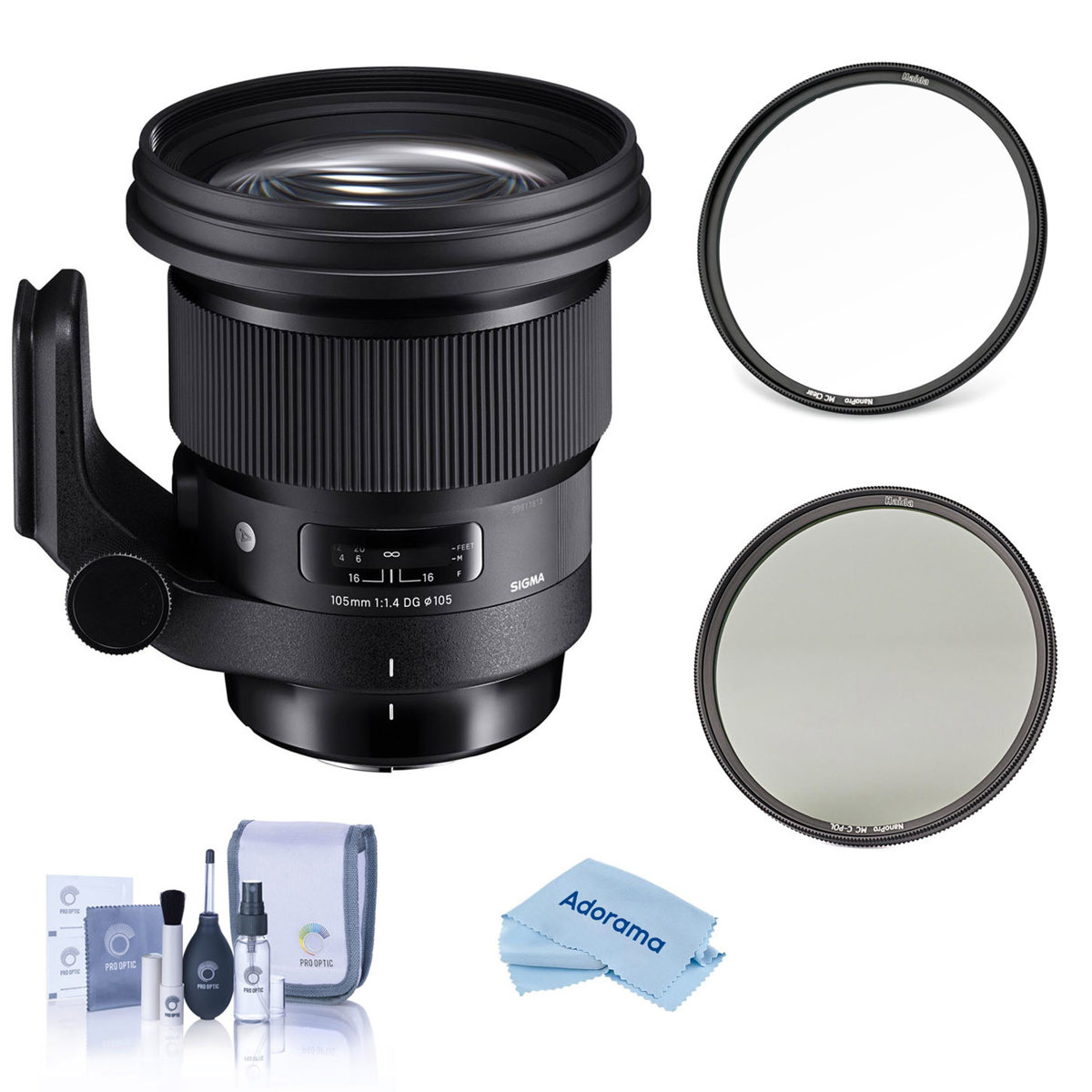 

Sigma 105mm f/1.4 DG ART HSM Lens for Nikon F with Haida CPL+Clear Filters Kit