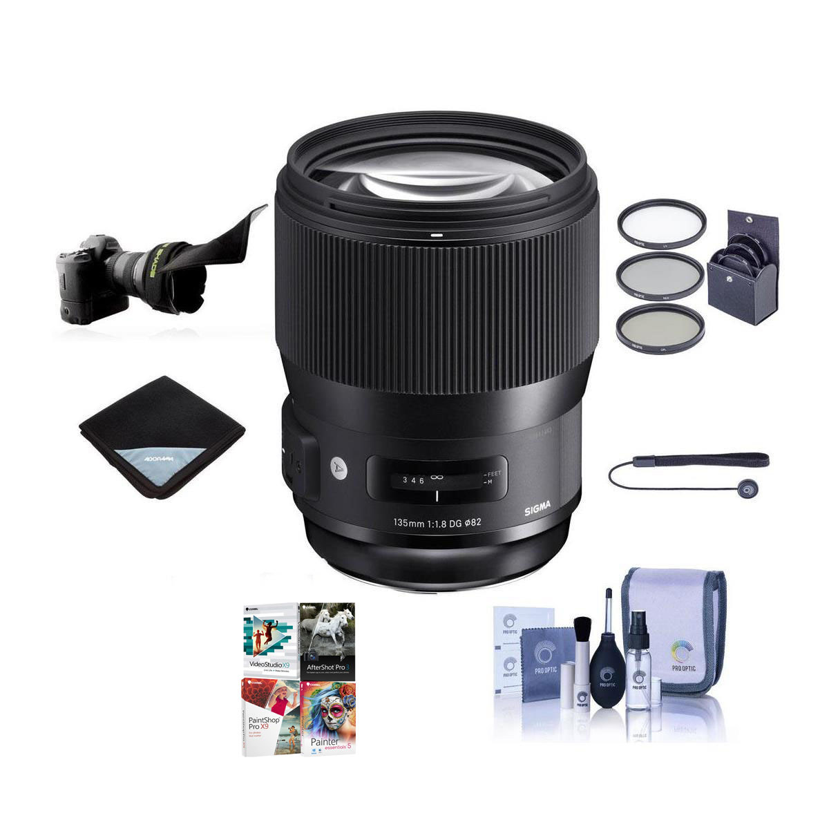

Sigma 135mm f/1.8 DG HSM IF ART Lens for Canon EF w/Free PC Software & Acc Kit