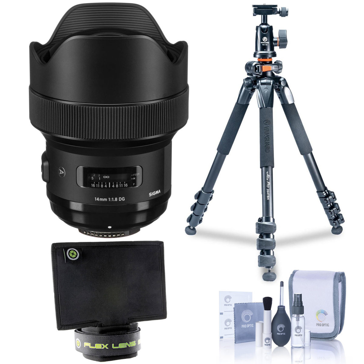 

Sigma 14mm f/1.8 DG HSM ART Lens for Nikon F with FotoPro X-Go Max CF Tripod Kit
