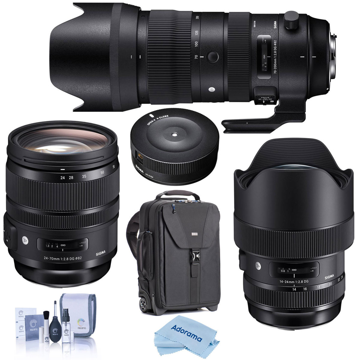 

Sigma 14-24mm, 24-70mm, 70-200mm f/2.8 3-Lens Kit for Nikon F w/Accessories Kit
