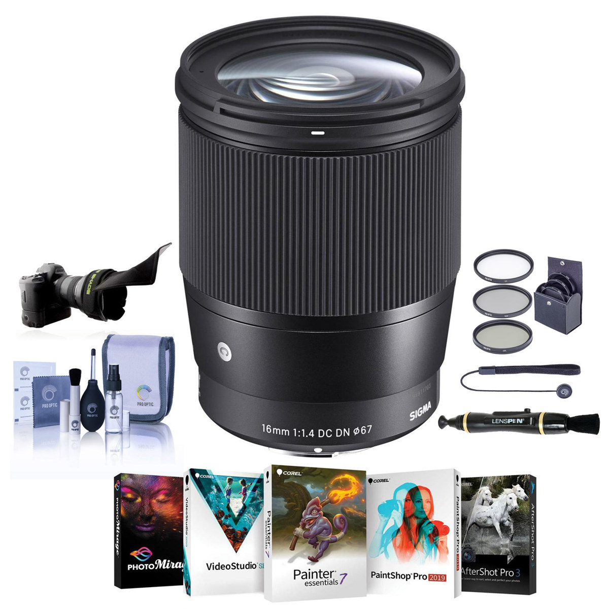 

Sigma 16mm f/1.4 DC DN Contemporary Lens for Canon EF-M w/PC Software & Acc Kit