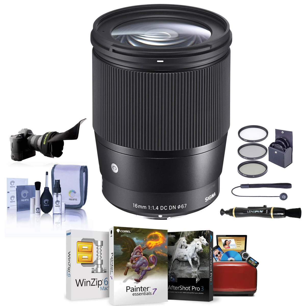 

Sigma 16mm f/1.4 DC DN Contemporary Lens for Canon EF-M w/Mac Software & Acc Kit