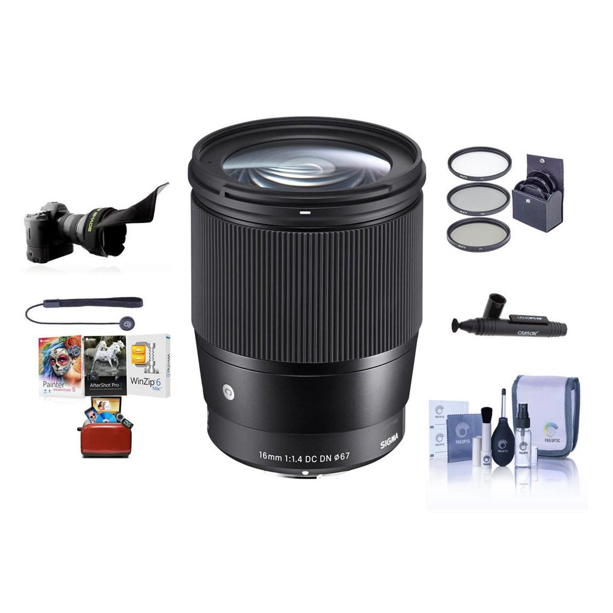 

Sigma 16mm f/1.4 DC DN Contemporary Lens for Sony E with Mac Software & Acc Kit