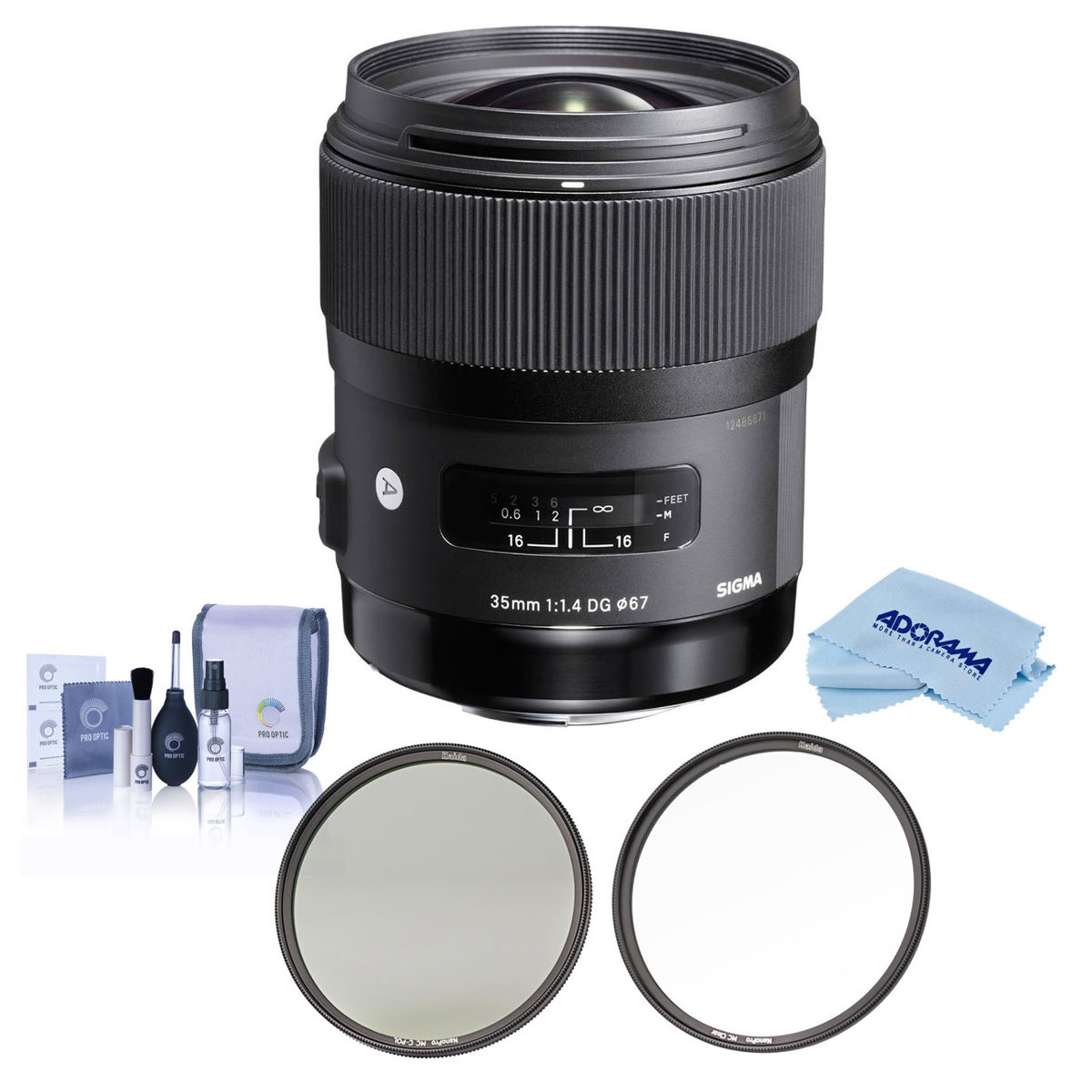 

Sigma 35mm f/1.4 DG HSM ART Lens for Nikon F w/Haida 67mm CPL+Clear Filter Kit