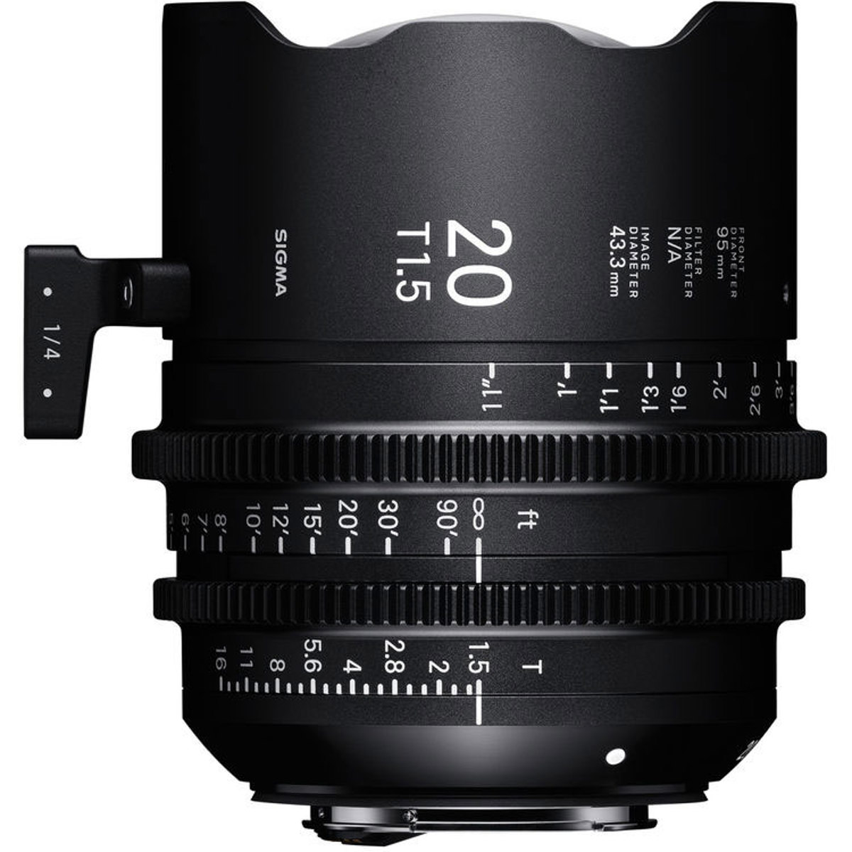 

Sigma 20mm T1.5 FF Fully Luminous High-Speed Prime Cine Lens for PL Mount, Feet