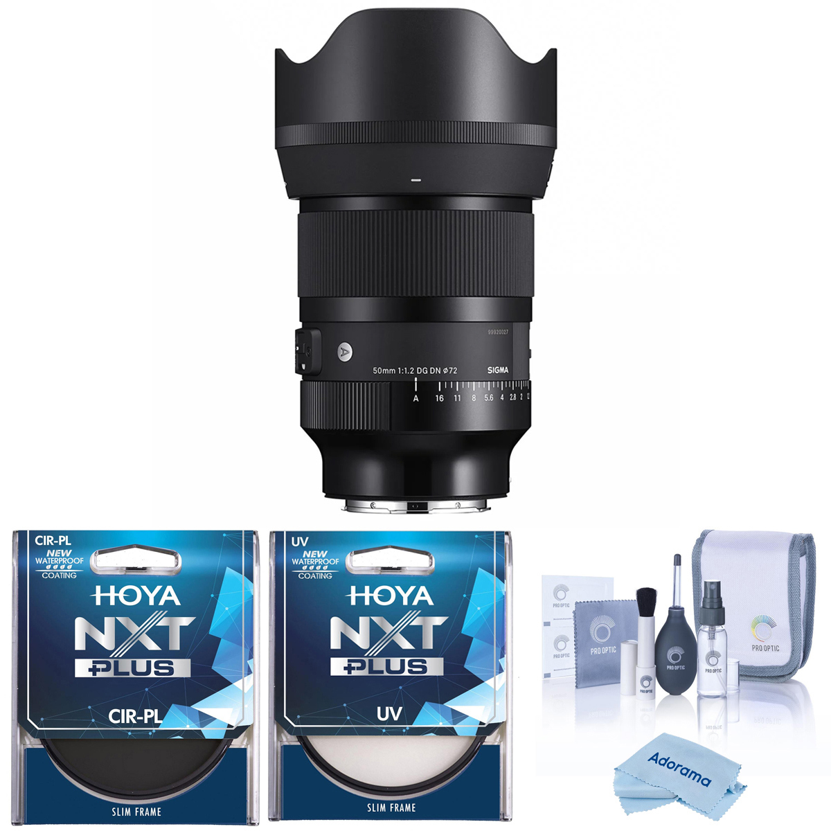 

Sigma 50mm f/1.2 DG DN Art Lens for Sony E, with Hoya 77mm UV and CPL Filters
