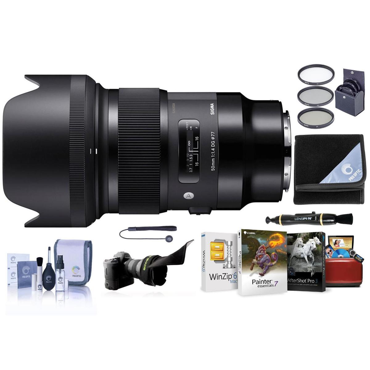 Объектив Sigma 50mm f/1.4 DG HSM ART с L-образным креплением, черный, с комплектом программного обеспечения Mac Acc