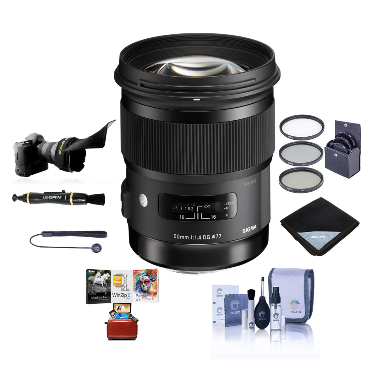 

Sigma 50mm f/1.4 DG HSM ART Lens for Canon EF w/Mac Software & Accessory Bundle
