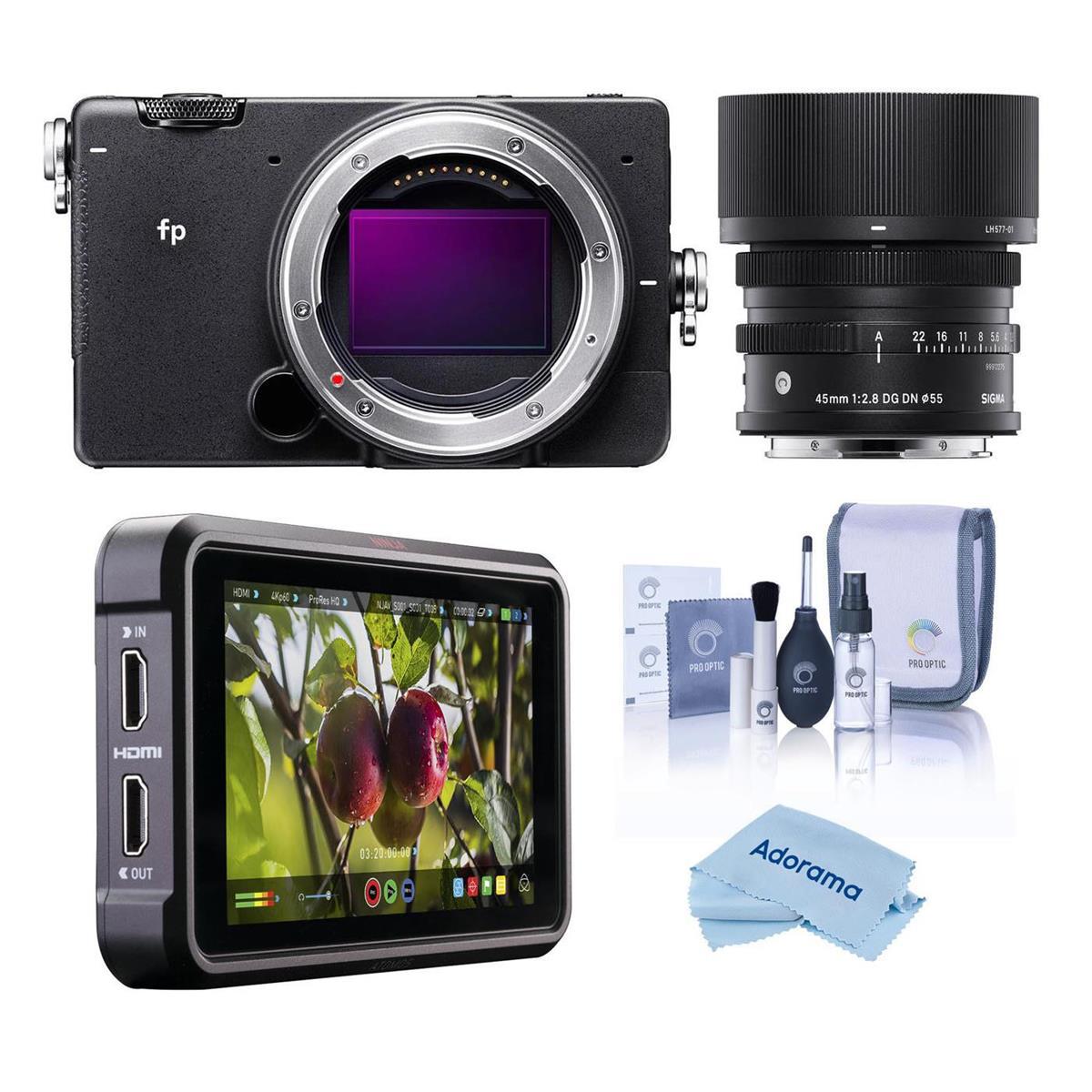 

Sigma fp Mirrorless Camera w/45mm f/2.8 DG DN Lens, w/Atomos Ninja V 5" Monitor