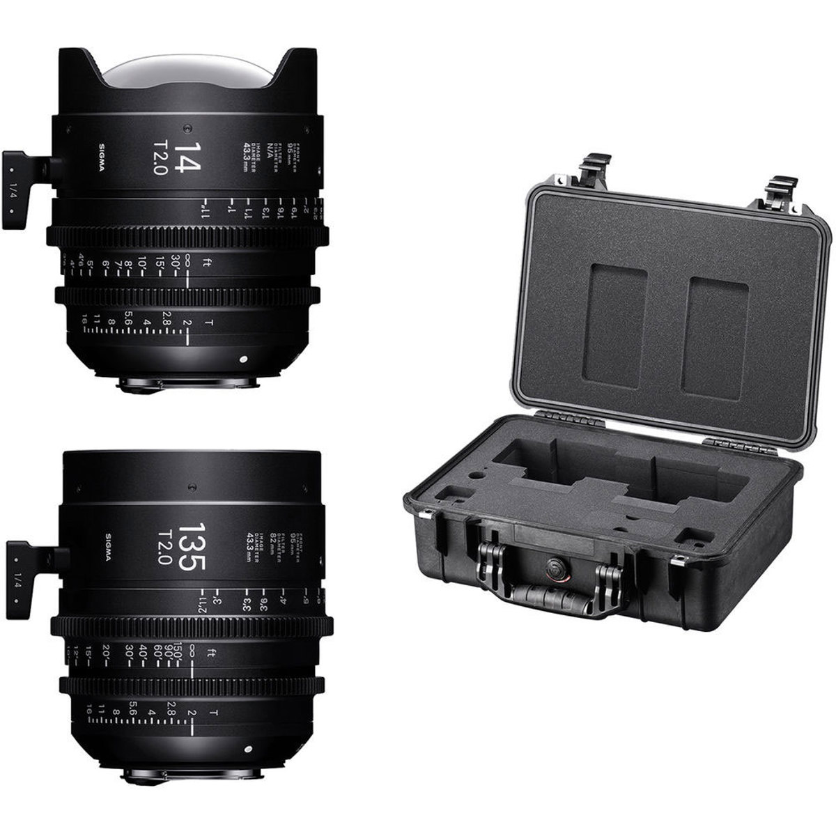 

Sigma 135mm and 14mm T2 High-Speed Prime Cine Lens Kit for PL Mount, Feet