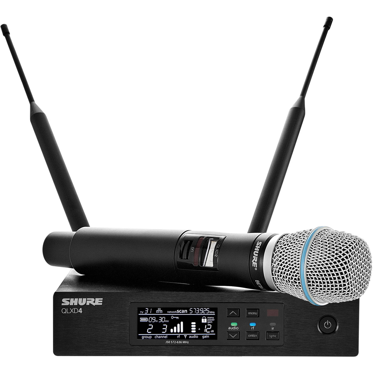 

Shure QLXD24/B87A Handheld Wireless Microphone System, J50A: 572 - 616MHz