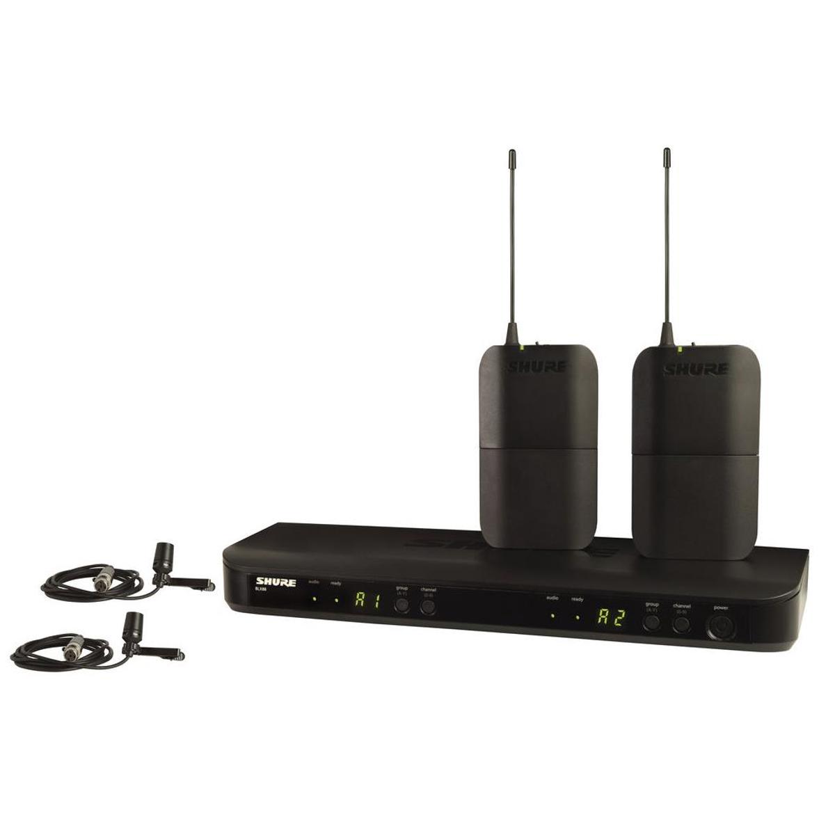 

Shure BLX188 Wireless 2-Channel Presenter System with CVL Lavalier Microphone H9: 512-541MHz