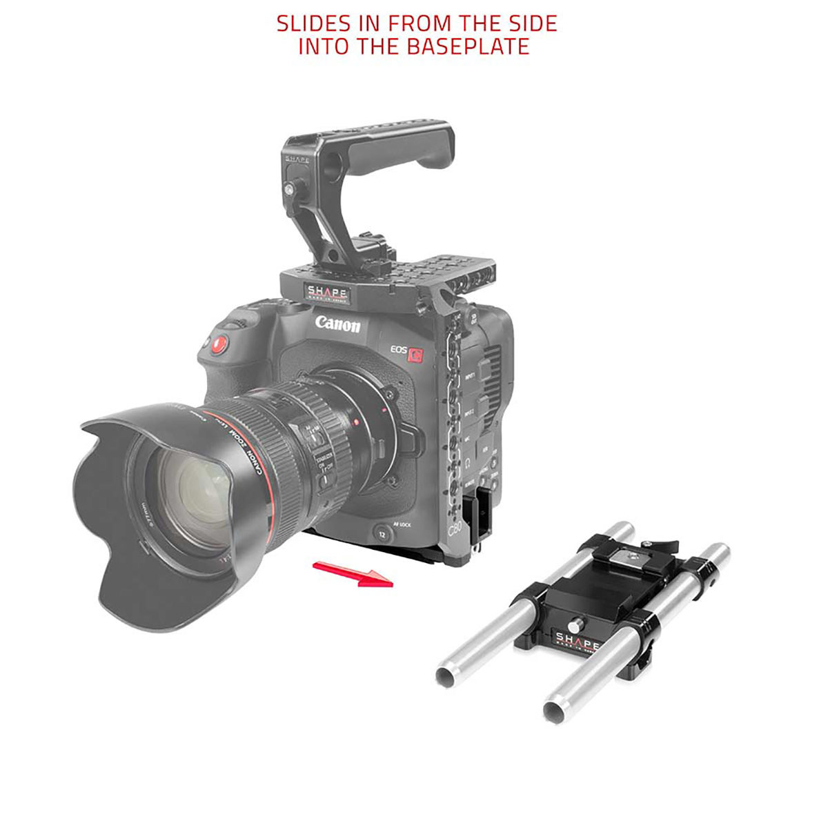 

Shape 15mm LWS Arca Baseplate for Canon EOS C80 Camera