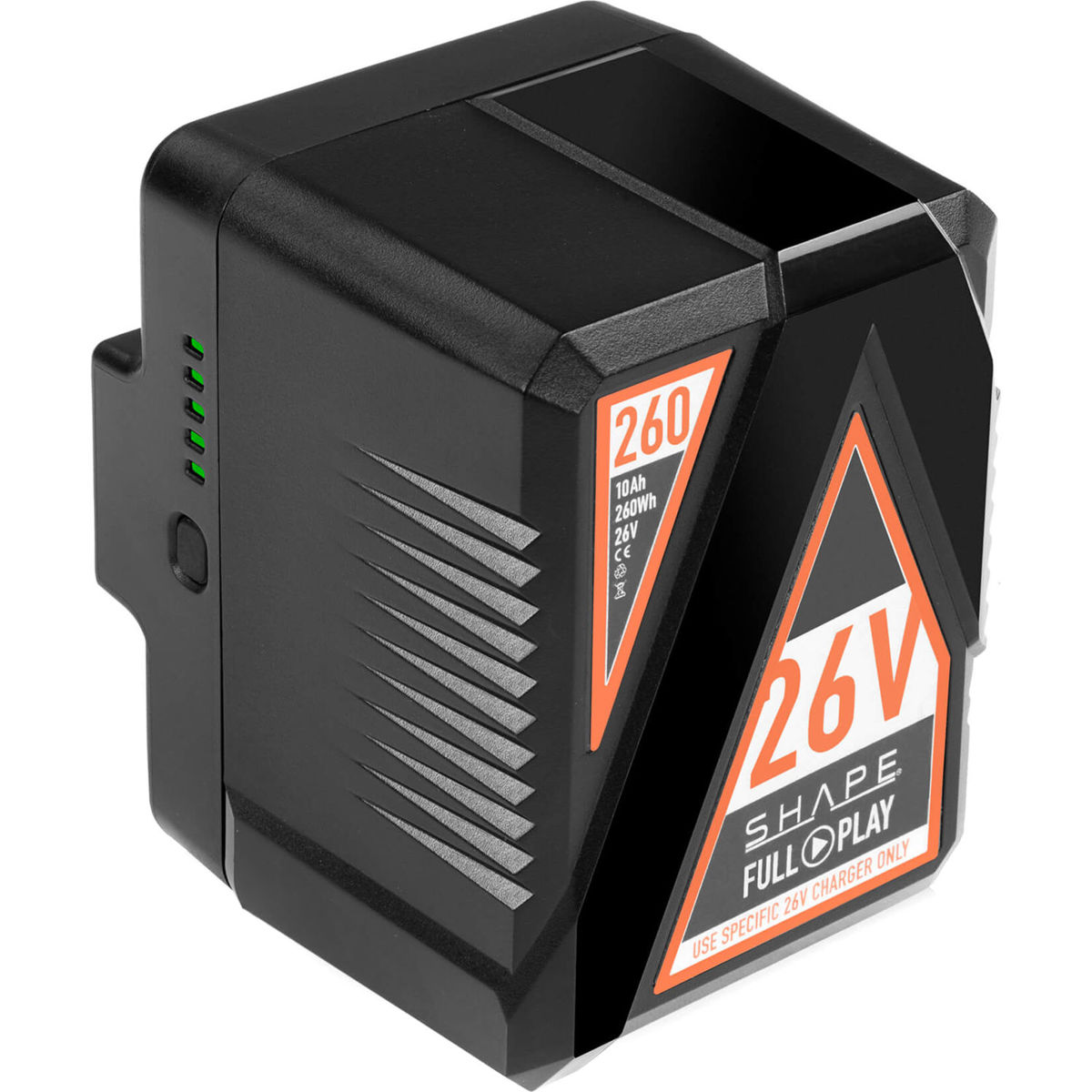 

Shape Full Play 26V 260Wh 10Ah Rechargeable Lithium-Ion Gold-Mount Battery