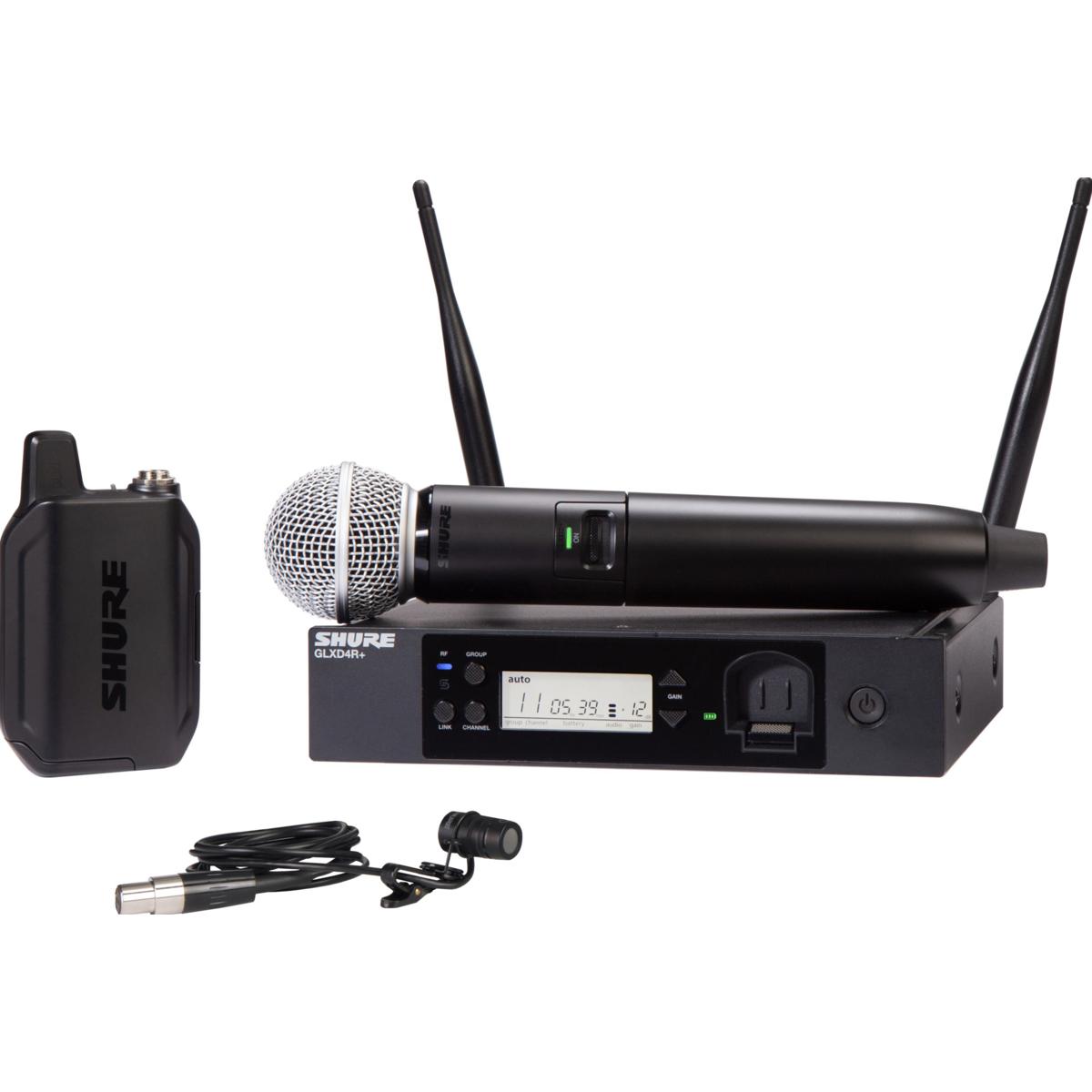 

Shure GLXD124R+ Dual Band Digital Wireless System, SM58,WL185 Mic,Z3: 2.4/5.8GHz