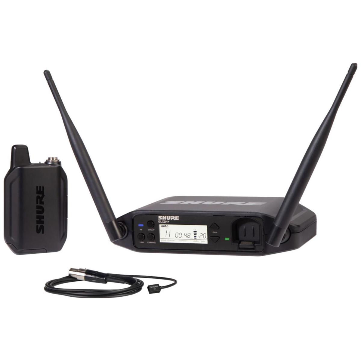 

Shure GLXD14+ Dual Band Digital Wireless System w/WL93 Lav Mic, Z3: 2.4/5.8GHz