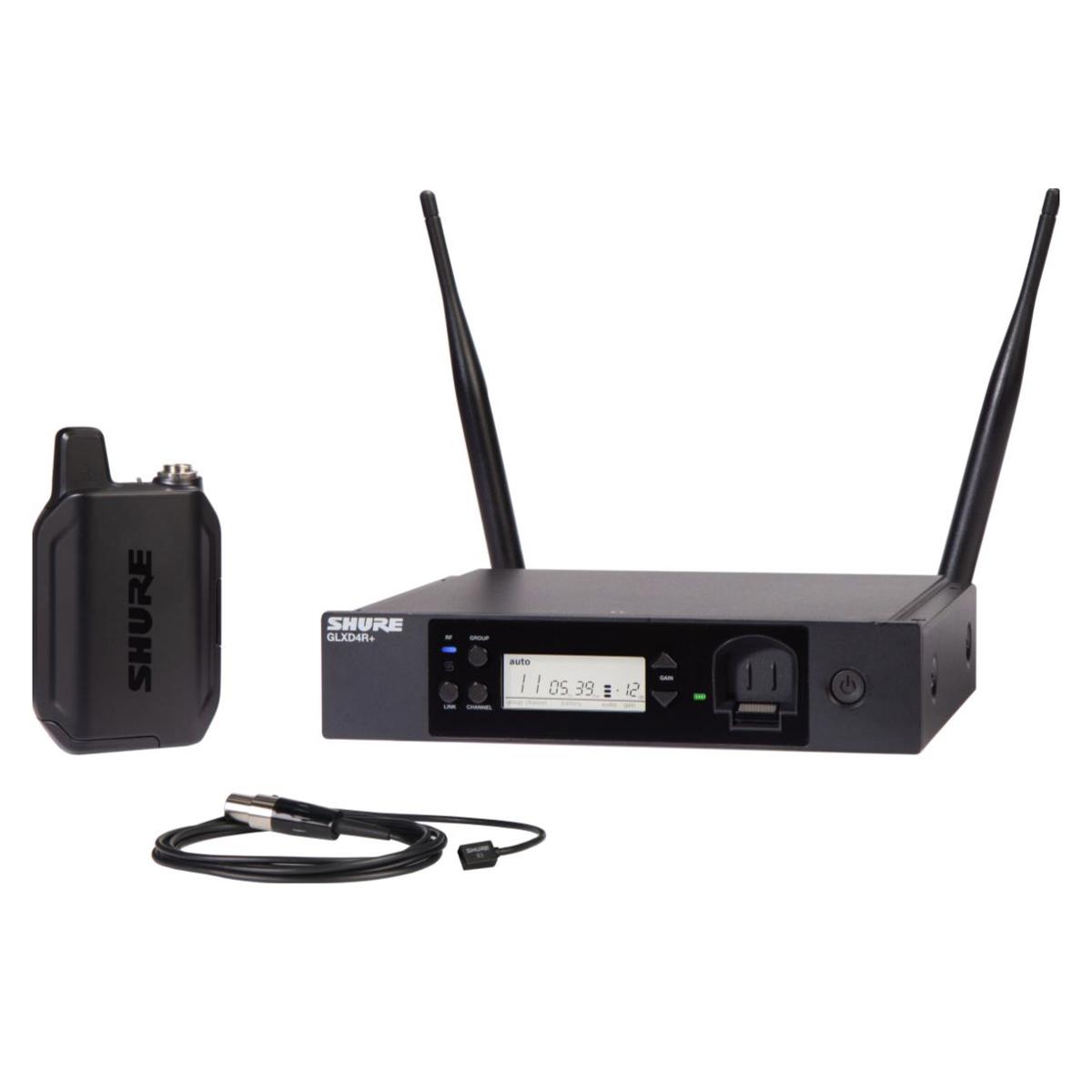 

Shure GLXD14R+ Dual Band Digital Wireless Rack System w/WL93 Mic, Z3: 2.4/5.8GHz