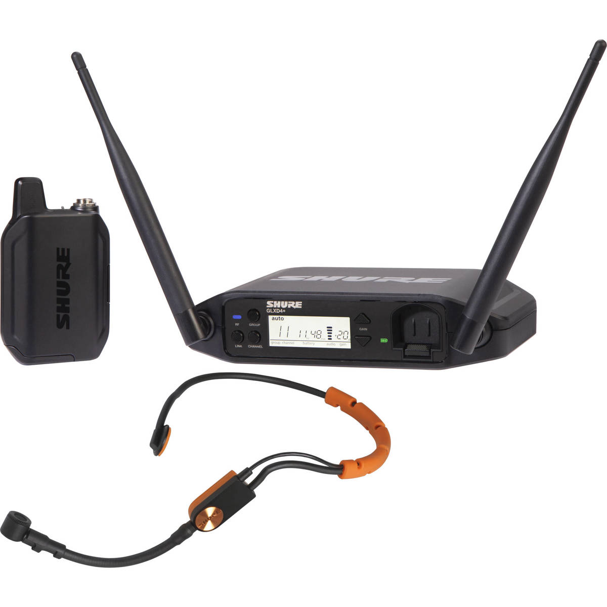 

Shure GLXD14+ Dual Band Digital Wireless System, SM31FH Head Mic, Z3: 2.4/5.8GHz