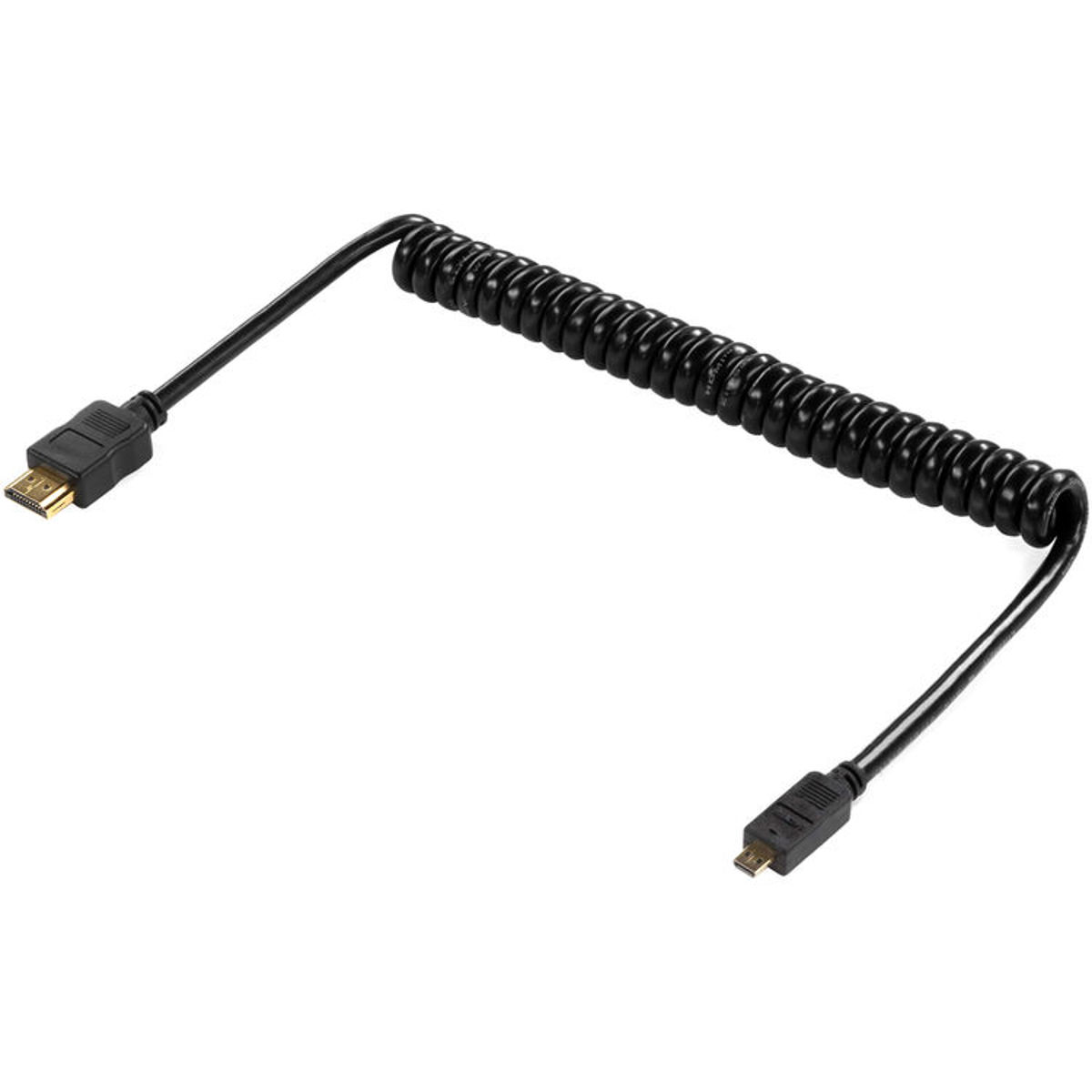 Форма 16-32-дюймовый 4K 2.0 HDMI Type-A на Micro HDMI Type-D Спиральный кабель с вилкой