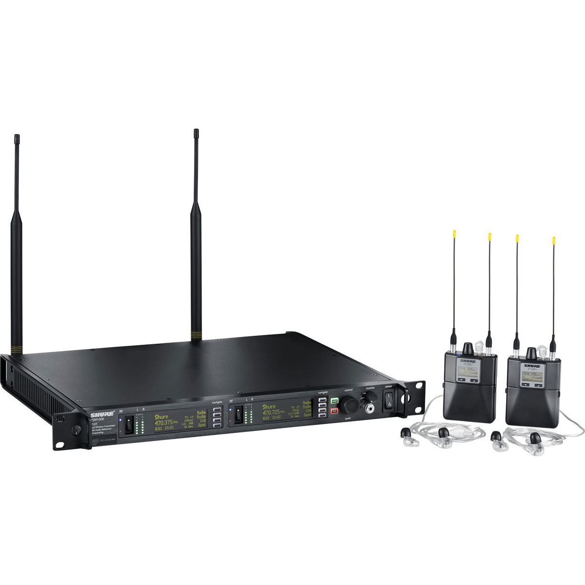 

Shure P10T Transmitter, 2x P10R+ Receivers & 2x SE425 Earphones, G10: 470-542MHz