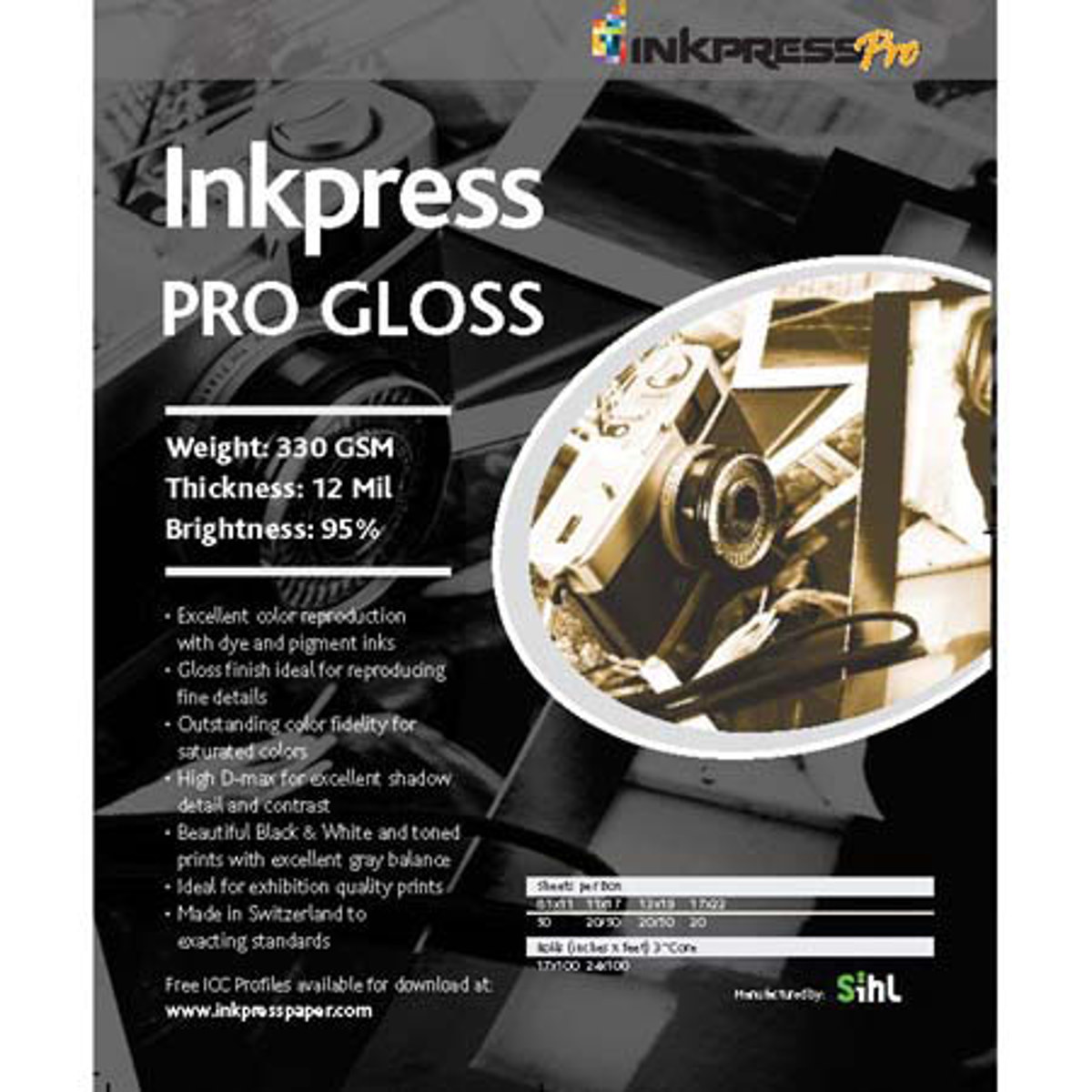 

Inkpress Pro Gloss Glossy Photo Paper (13x19"), 50 Sheets