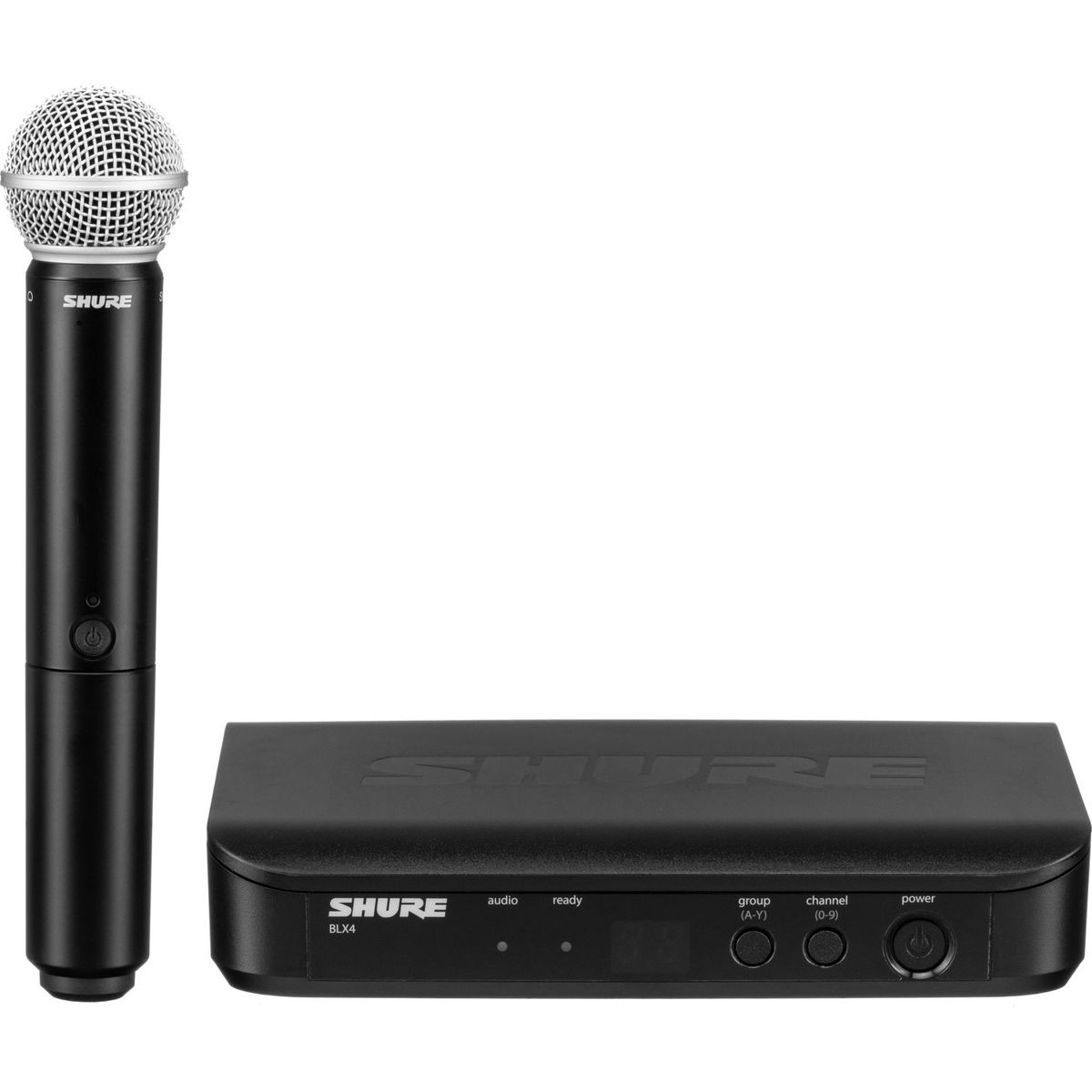 

Shure Vocal System with 1 BLX4 Wireless Receiver and 1 Handheld Transmitter with PG58 Microphone 572-596 MHz