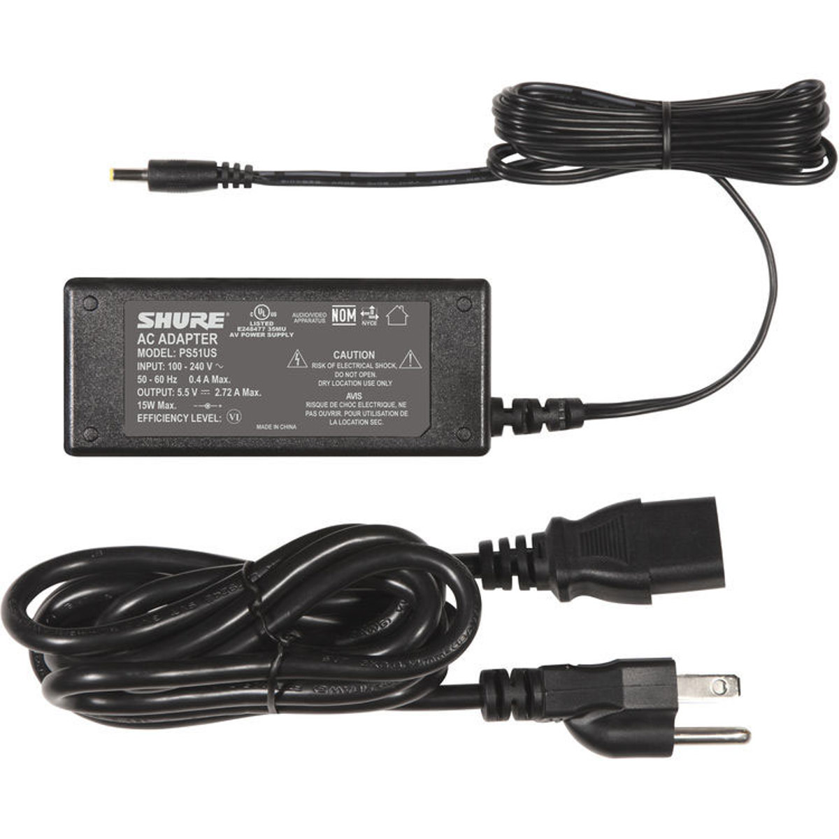 Image of Shure 15 VDC Power Supply for 2 Bay Chargers