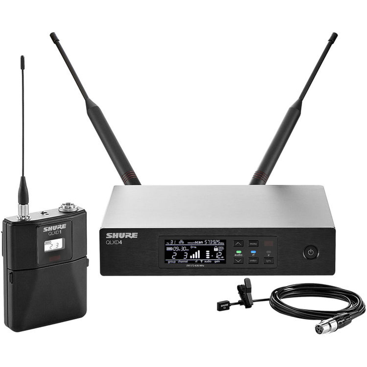 

Shure QLXD14/WL93 Lavalier Wireless Microphone System, Band X52: 902-928MHz
