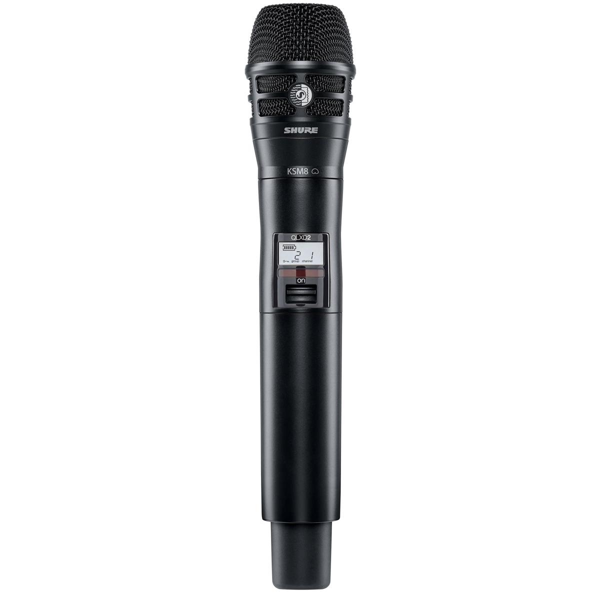 

Shure QLXD2 Handheld Transmitter with KSM8 Capsule, H50: 534 to 598MHz, Black
