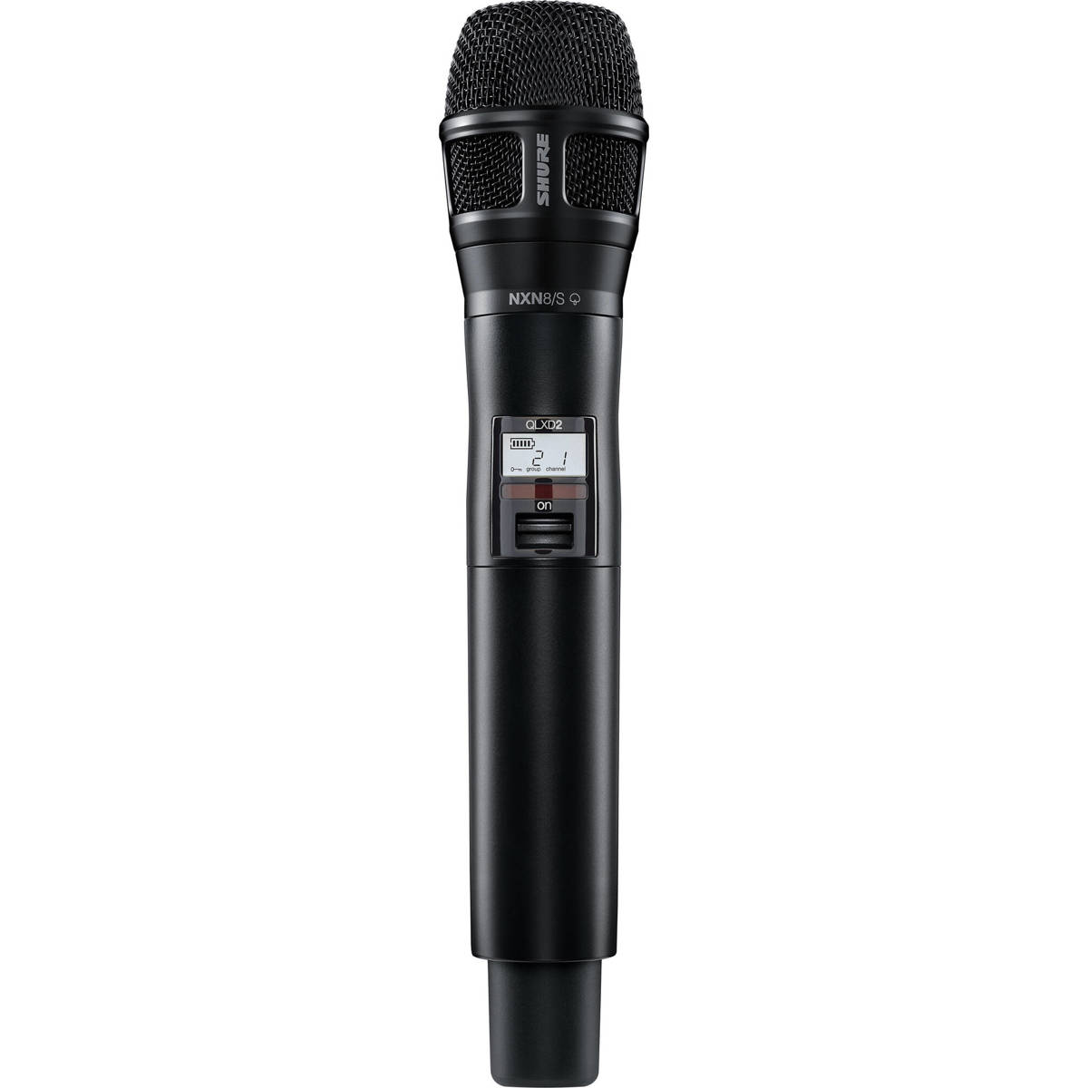 

Shure QLXD2/N8 Digital Wireless Handheld Transmitter with N8 Mic Capsule, Black V50: 174-216MHz Supercardioid