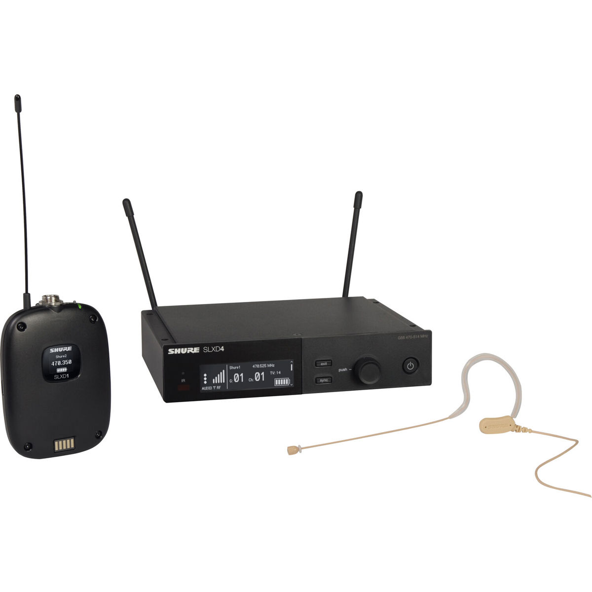 

Shure SLXD14/153T 1-CH Digital Wireless System with MX153T Mic, G58: 470-514MHz