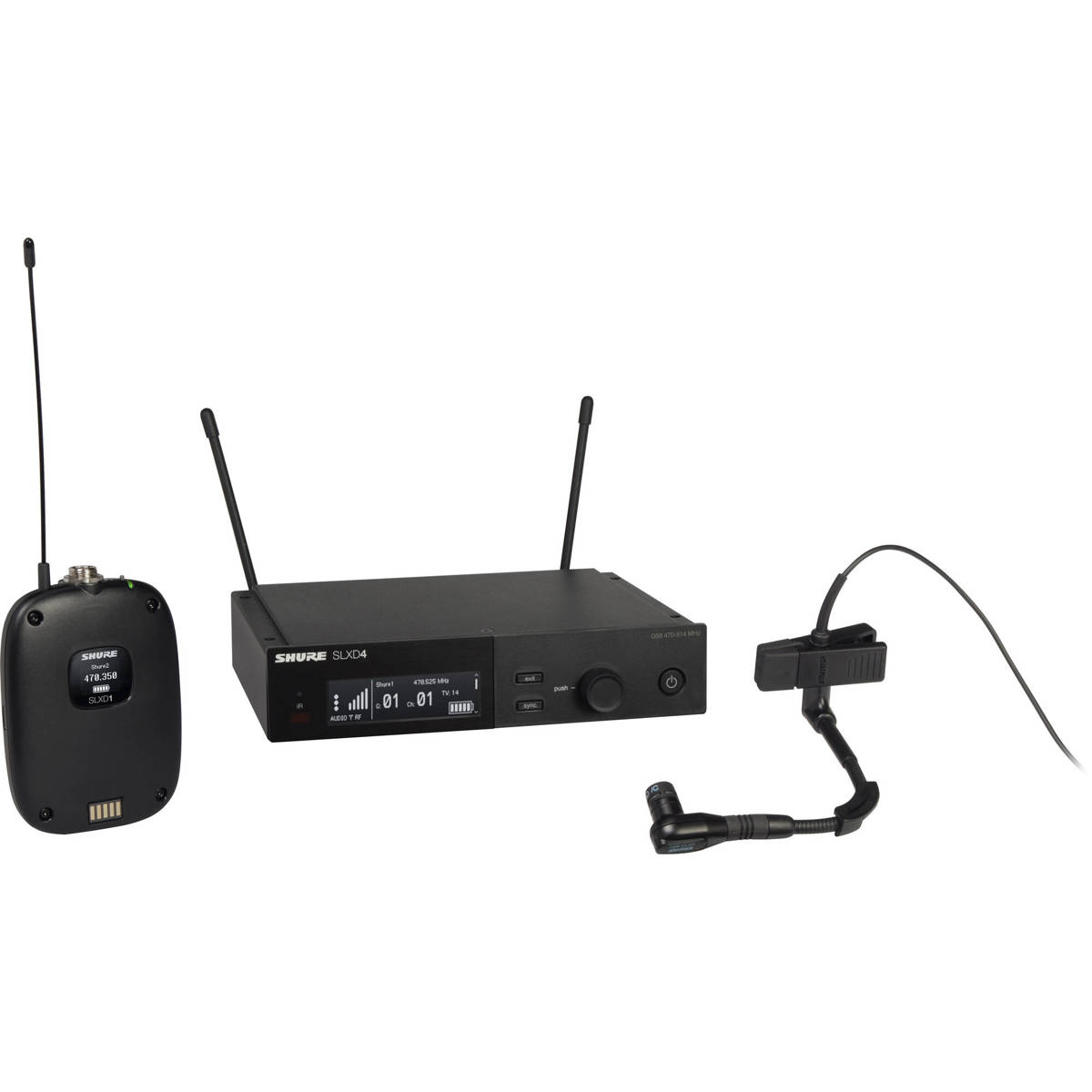 

Shure SLXD14/98H 1-CH Digital Wireless System w/ Beta 98H/C Mic, H55: 514-558MHz