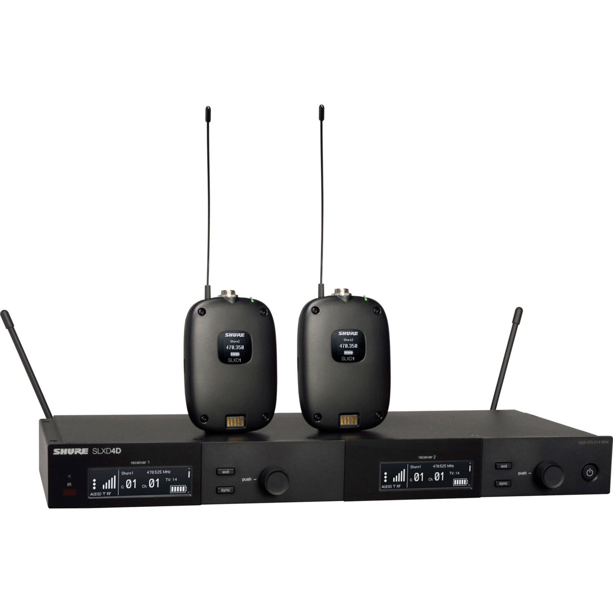 

Shure SLXD14D Dual-Channel Digital Wireless Instrument System, H55: 514-558MHz