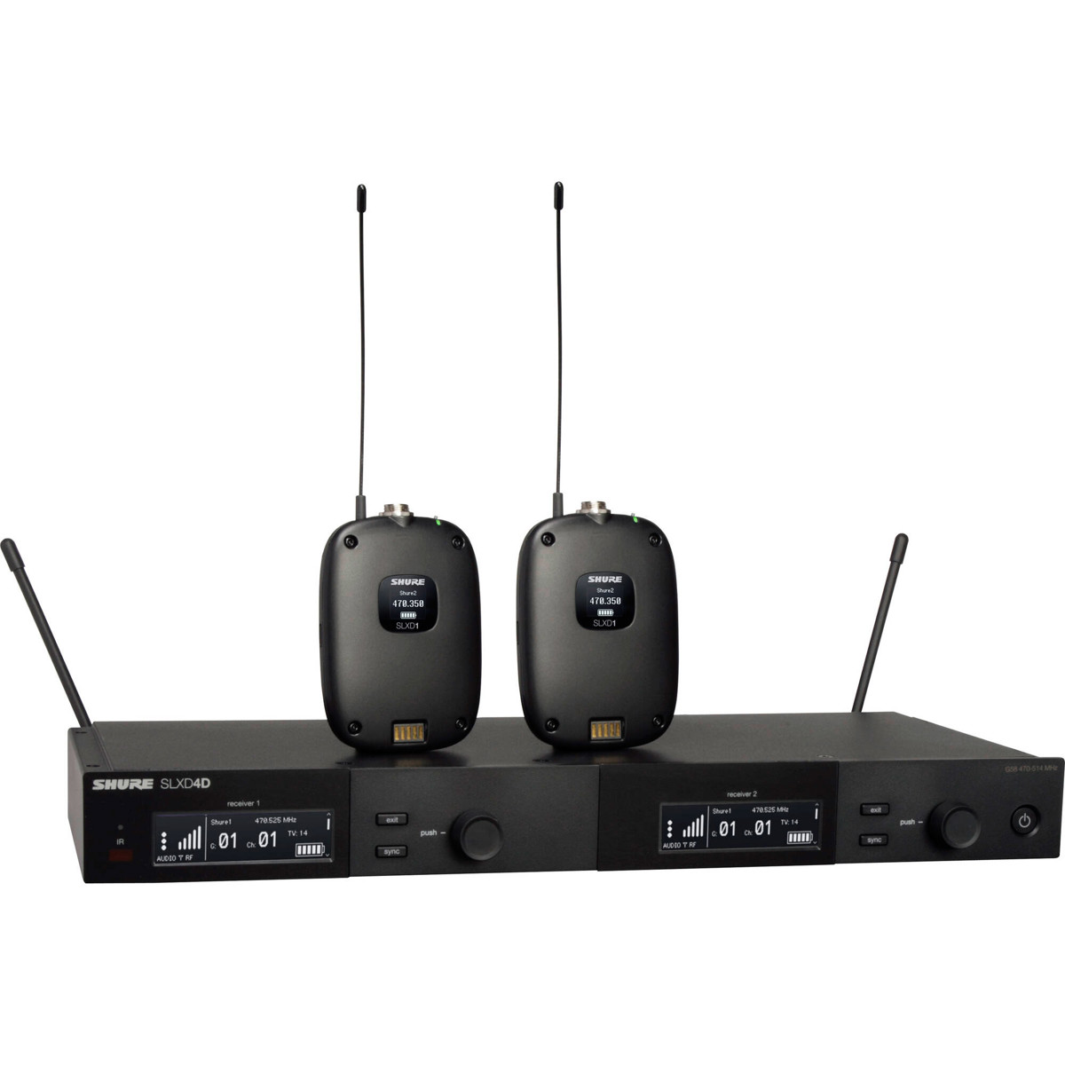 

Shure SLXD14D 2-Ch Digital Wireless Instrument System with 2x WA305 Cable J52: 558-616MHz