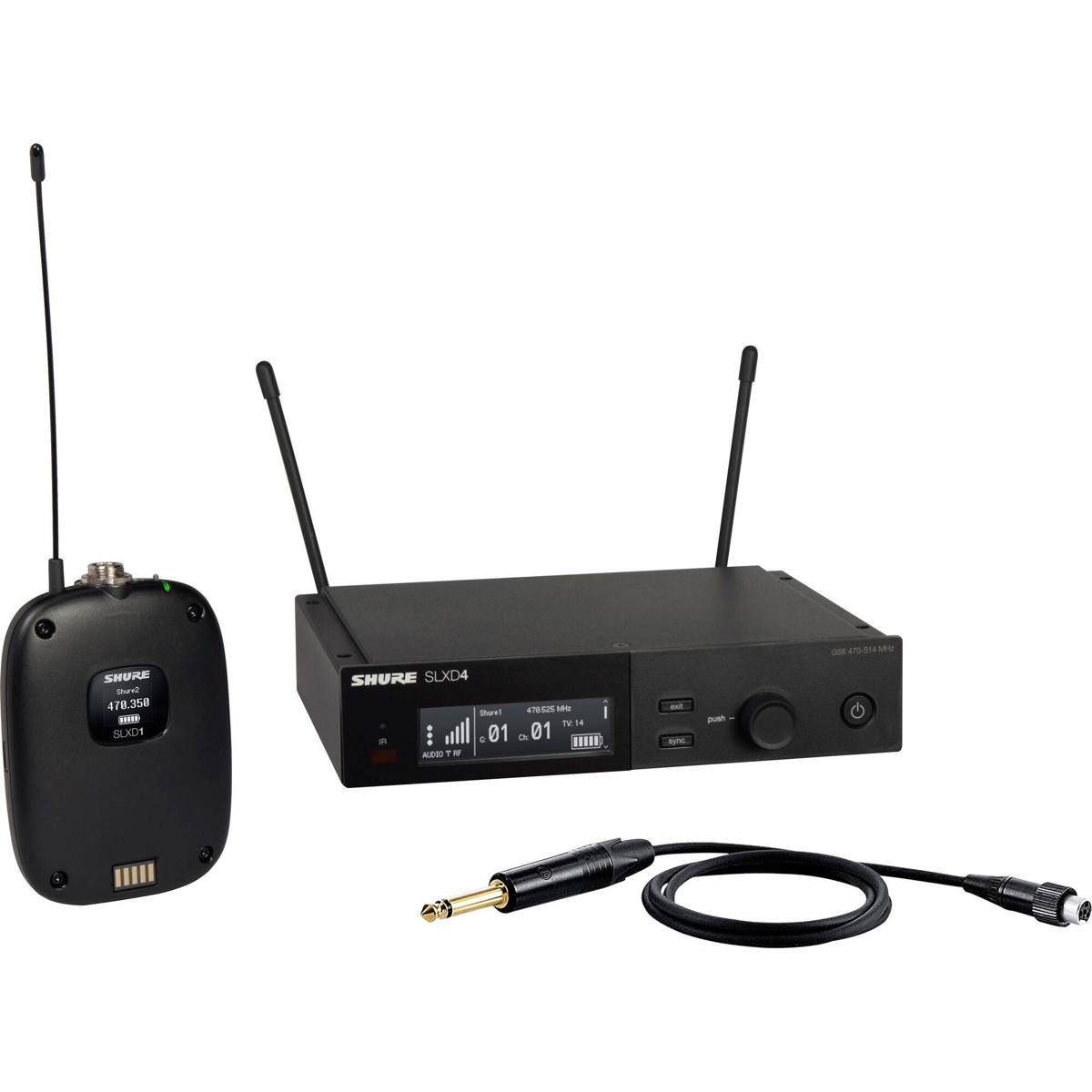 

Shure SLXD14 Single-Channel Digital Wireless System w/J52: 558-602MHz&614-616MHz