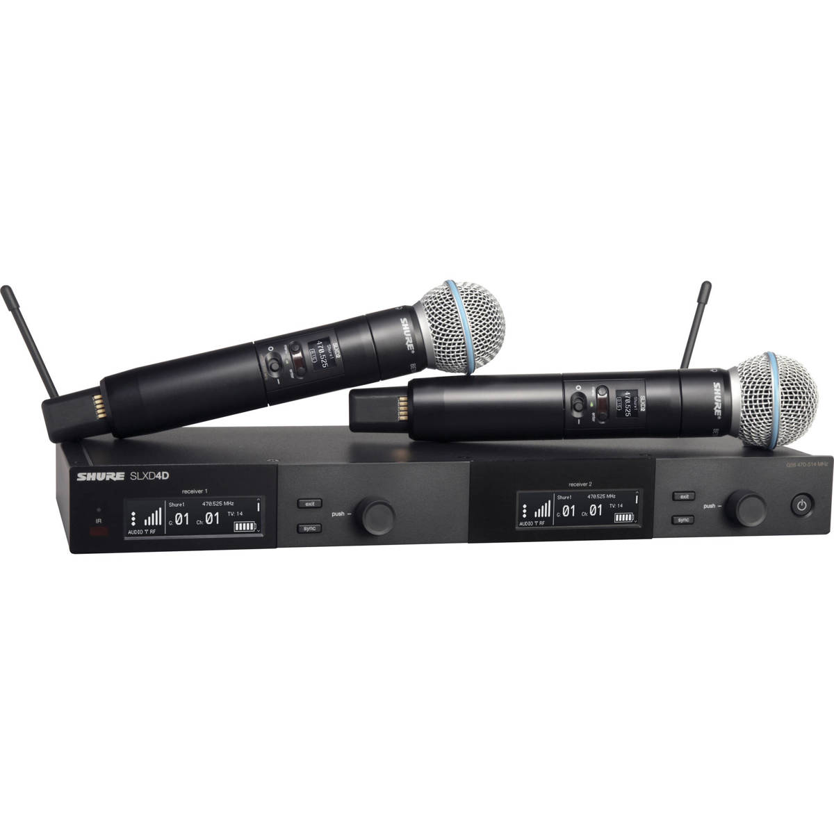 

Shure SLXD24D/B58 2-Ch Digital Vocal System with Beta 58 Mic Capsule, G58: 470-514MHz