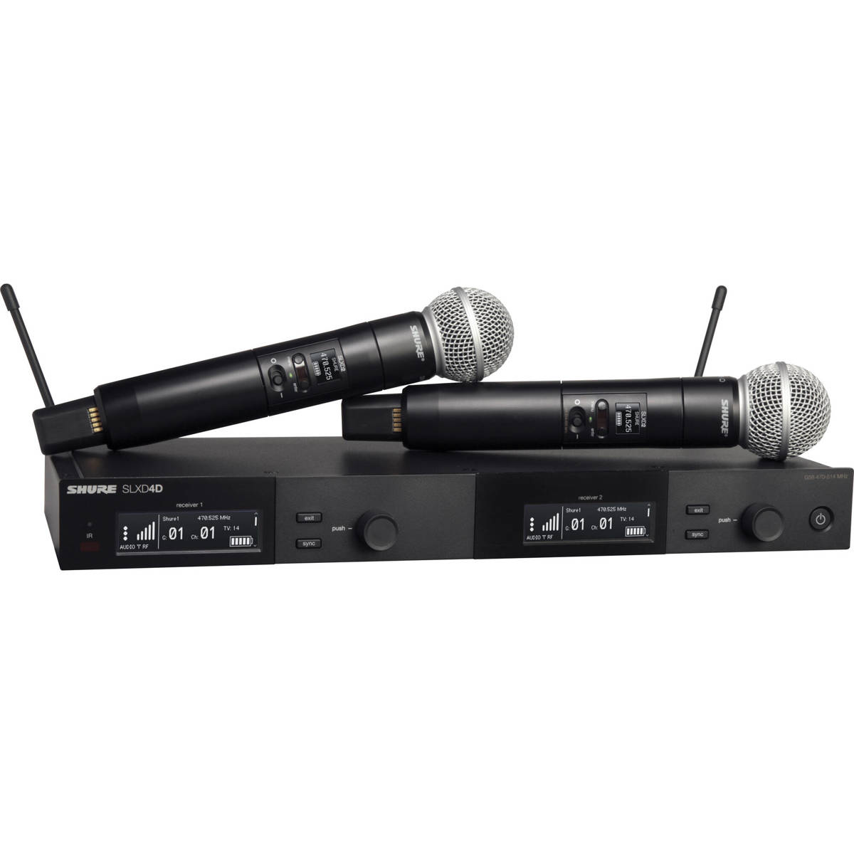 

Shure SLXD24D/SM58 2-Ch Vocal System with SM58 Mic Capsule,J52: 558-602MHz, 614-616MHz