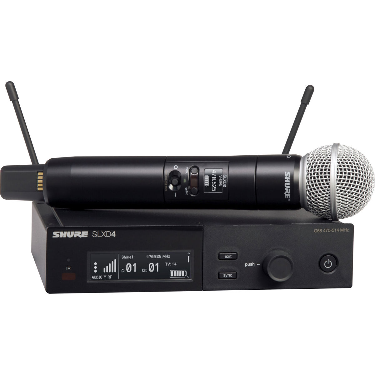 

Shure SLXD24/SM58 1-Channel Digital Wireless Vocal System with SM58 Mic Capsule H55: 514-558MHz