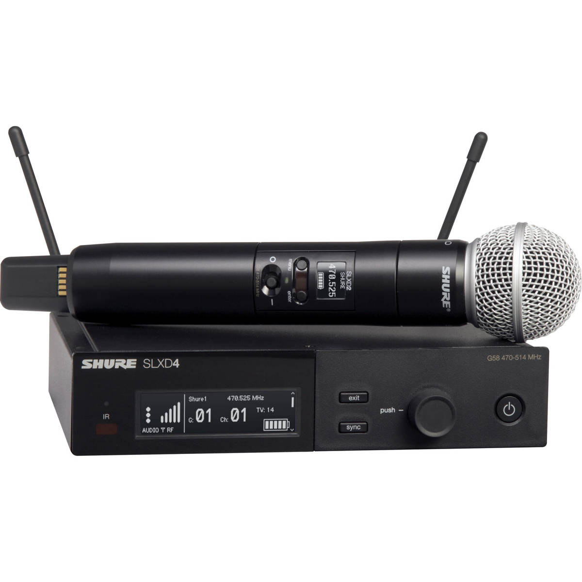 

Shure SLXD24/SM58 1-CH Vocal System with SM58 Mic Capsule, J52: 558-602MHz, 614-616MHz