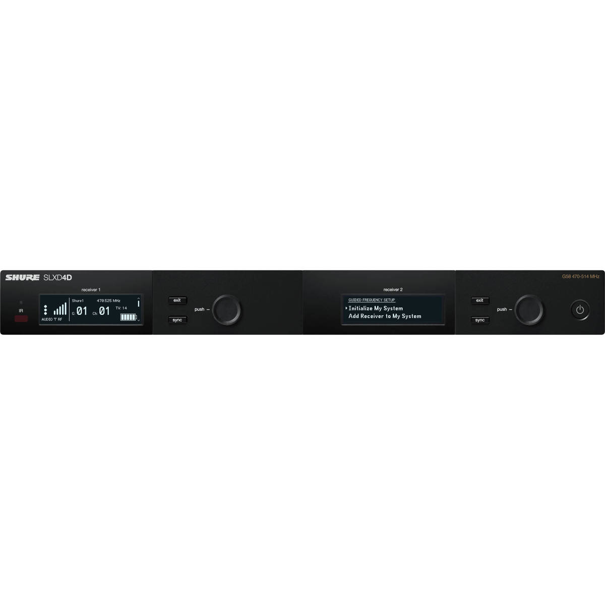 

Shure SLXD4D Dual-Ch Digital Wireless Receiver, J52: 558-602MHz, 614-616MHz