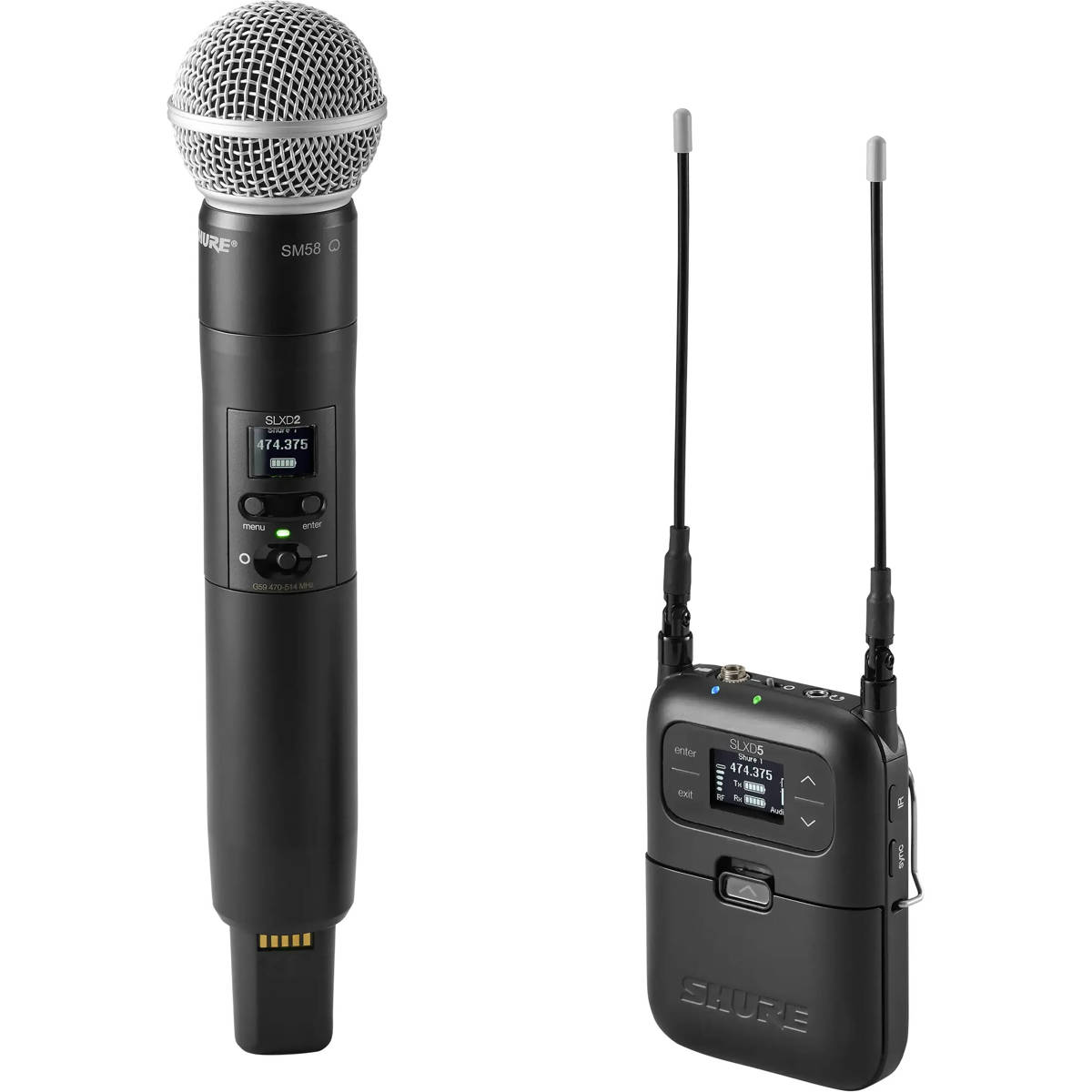

Shure SLXD25/SM58 Portable Digital Wireless Handheld Microphone System G58: 470-514MHz