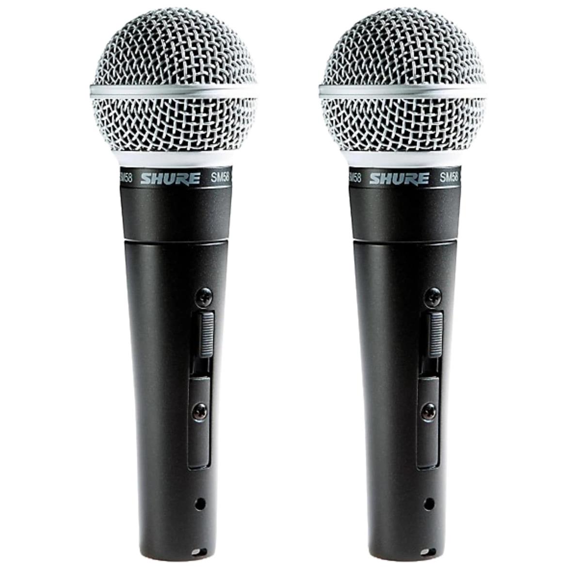 Image of Shure SM58-S Cardioid Dynamic Handheld Wired Microphone with ON / OFF Switch. 2 Pack