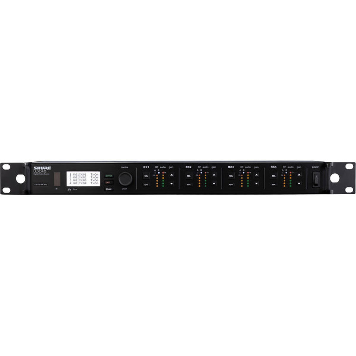 

Shure ULXD4Q VHF Quad-Channel Digital Wireless Receiver, V50: 174-216MHz